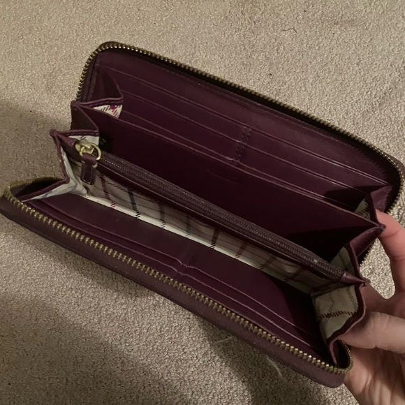Coach Signature Wallet with Purple and Brown Accents - Picture 3 of 4